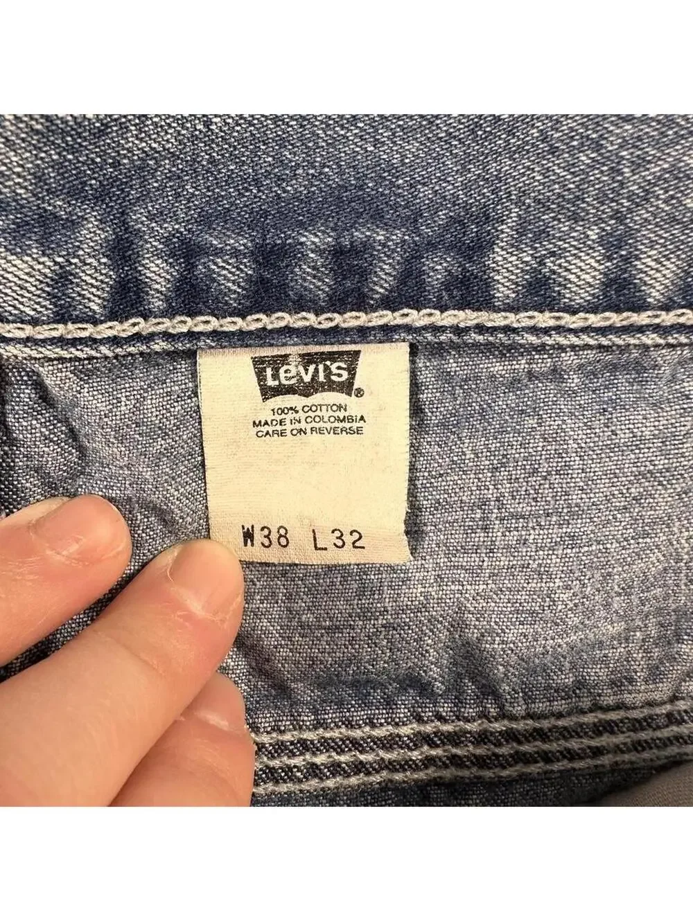 Vintage retro y2k  Levi's blue denim carpenter jeans baggy oversized  38x32